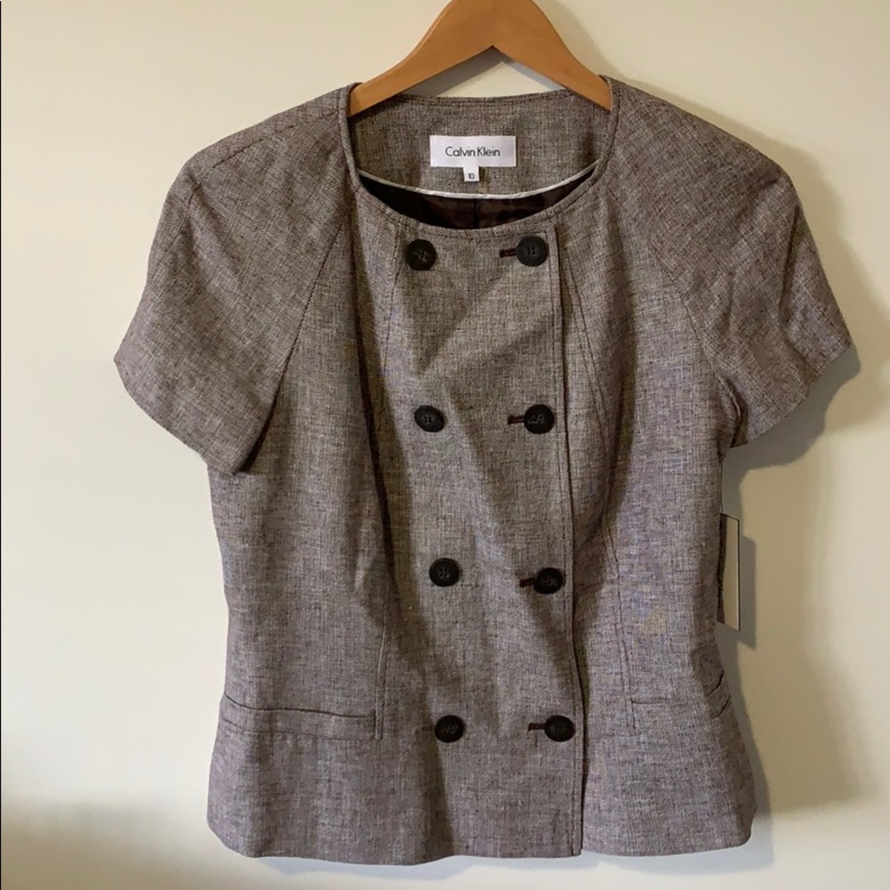 CALVIN KLEIN Tweed 2 Pc Skirt Suit Set
